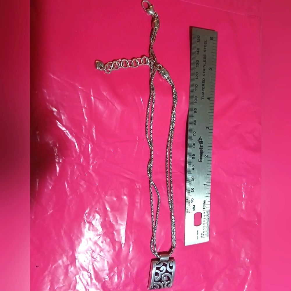 Brighton ( Lace Deco) Double Stand Necklace With Scroll Design Pendant